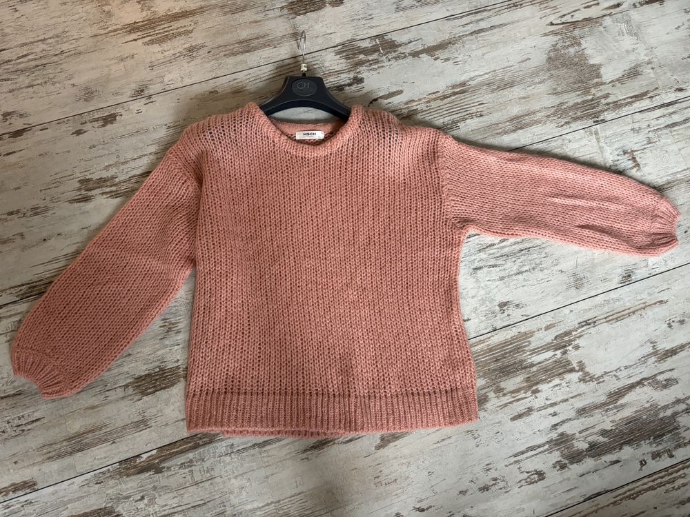 MSCH copenhagen sweter swetr moher wełna lana bufiaste rekawy L 40 XL