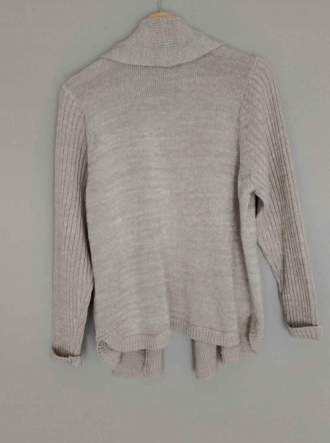 Kardigan damski narzutka beżowy elegancki bawełniany cotton spring 48