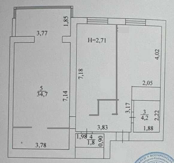 2 к квартира в кирпичном доме, газ, АГВ, подходит под єВідновлення!