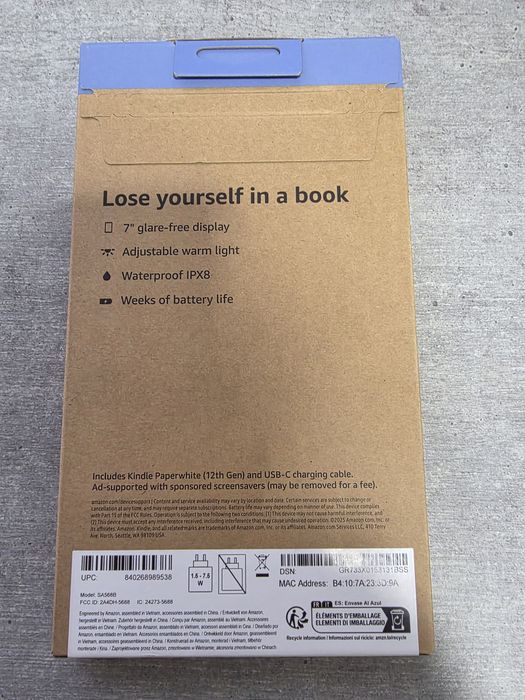 Kindle Paperwhite. 2025. 12 покол. 16Гб. Новий. Чорний. Гарантія