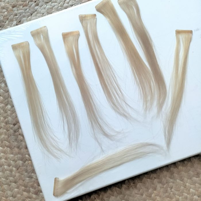 Doczepy z włosów naturalnych, na taśmę ,8szt,blond