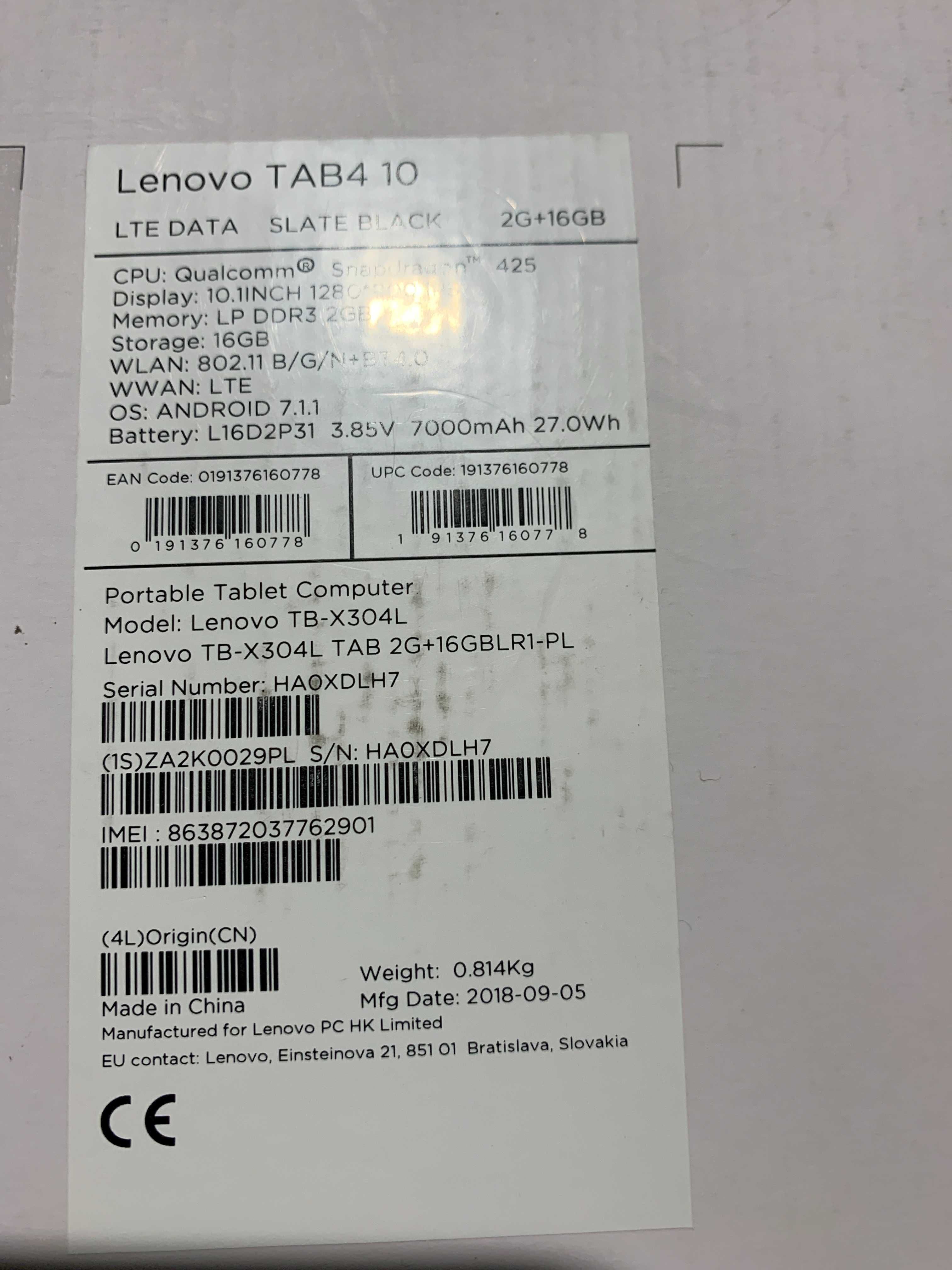 Tablet lenovo TAB4 TB-X304C