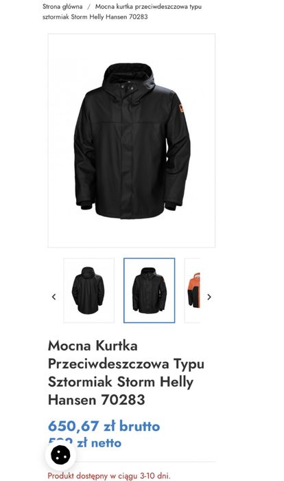 Storm Helly Hansen 70283 Kurtka przeciwdeszczowa typu sztormiak