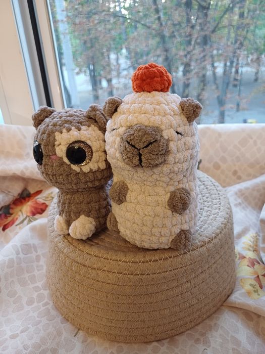 В'язаний котик, капібара, м'яка іграшка, Alize, пряжа