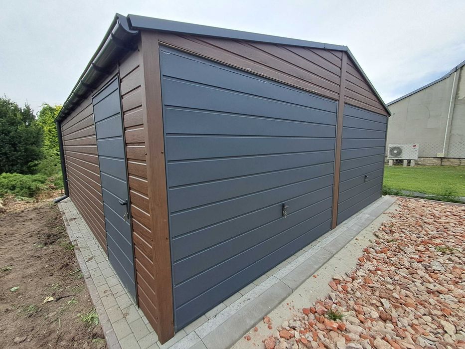 Garaż Drewnopodobny Garaże Blaszak Blaszany Schowki Ogrodowe