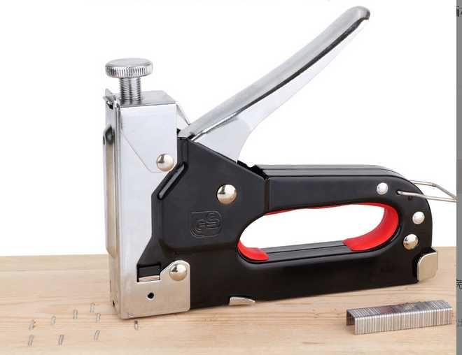 Zszywacz tapicerski taker ręczny na zszywki 4-14mm metalowy3w1 blokada