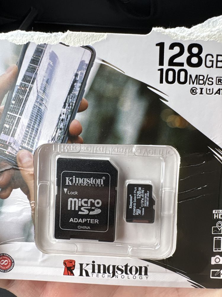 Kingston Micro SD 128 Gb з адаптером