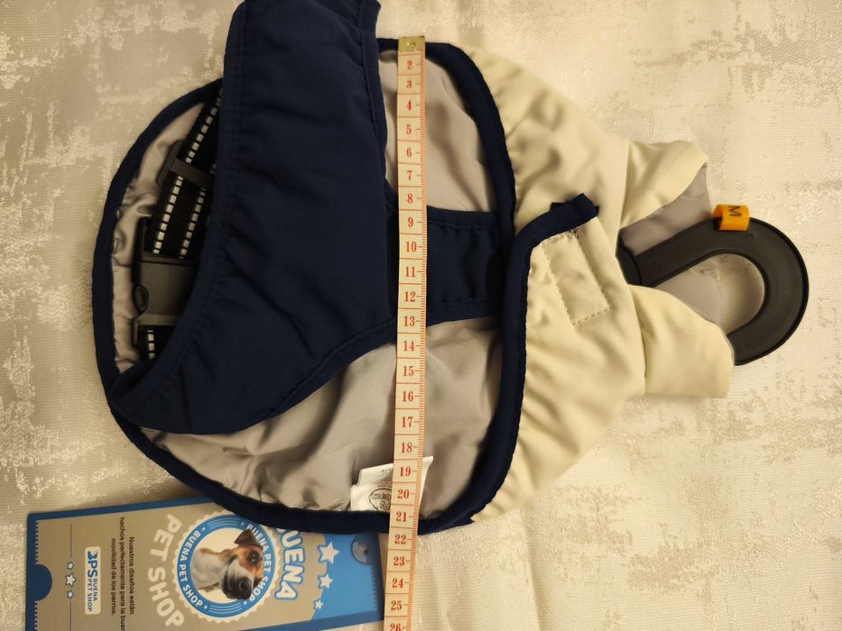 Casaco Impermeável Azul e Cinza para Cão - M