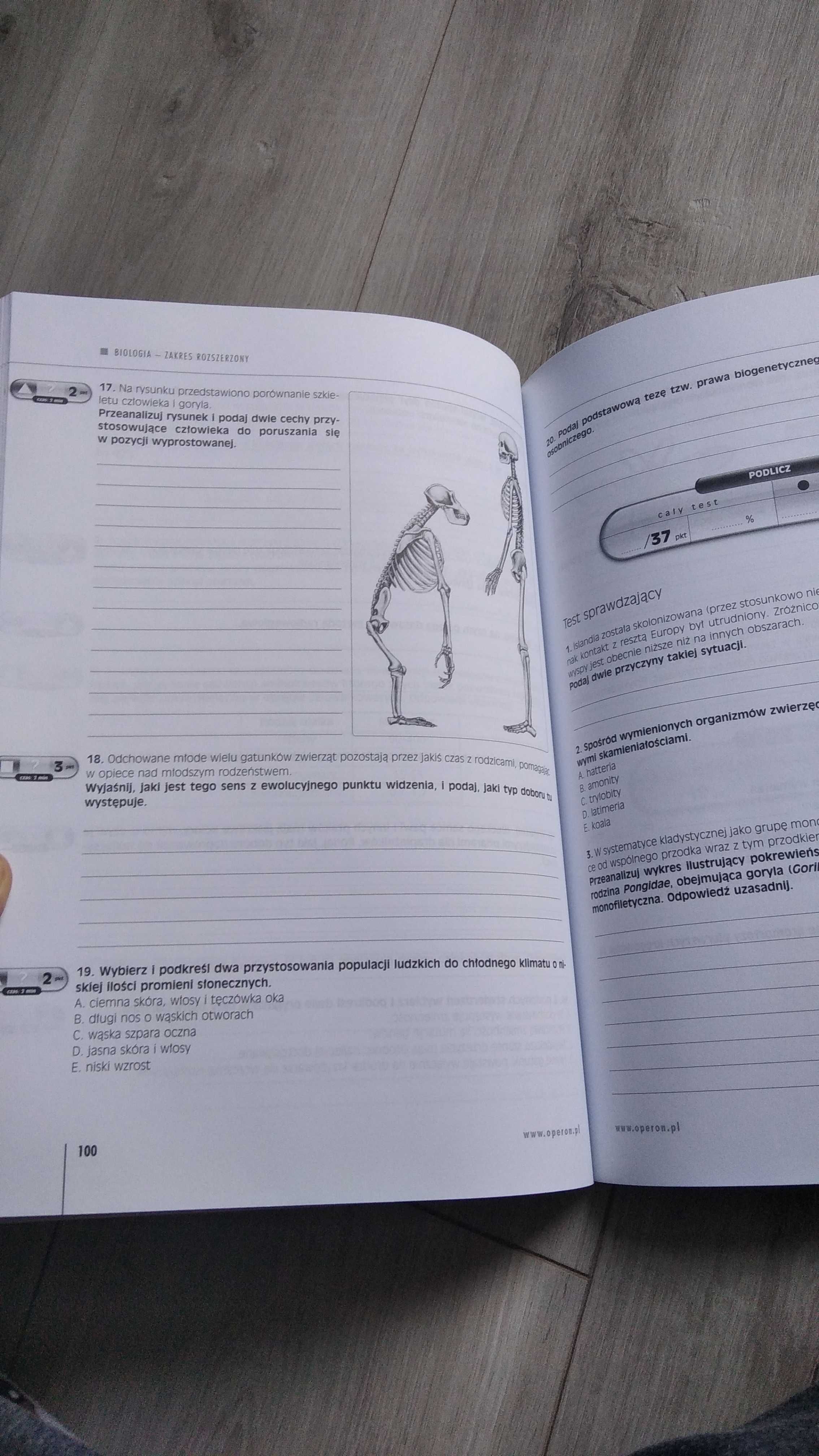 Zbiór zadań i testów maturalnych z biologii, OPERON