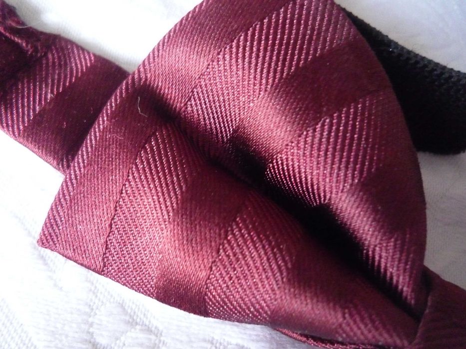 Винтаж галстук бабочка, регулируемый на липучке, бордо марсала унисекс