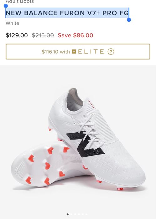 Бутсы NEW BALANCE FURON V7+ PRO FG, 38 размер, 24 см