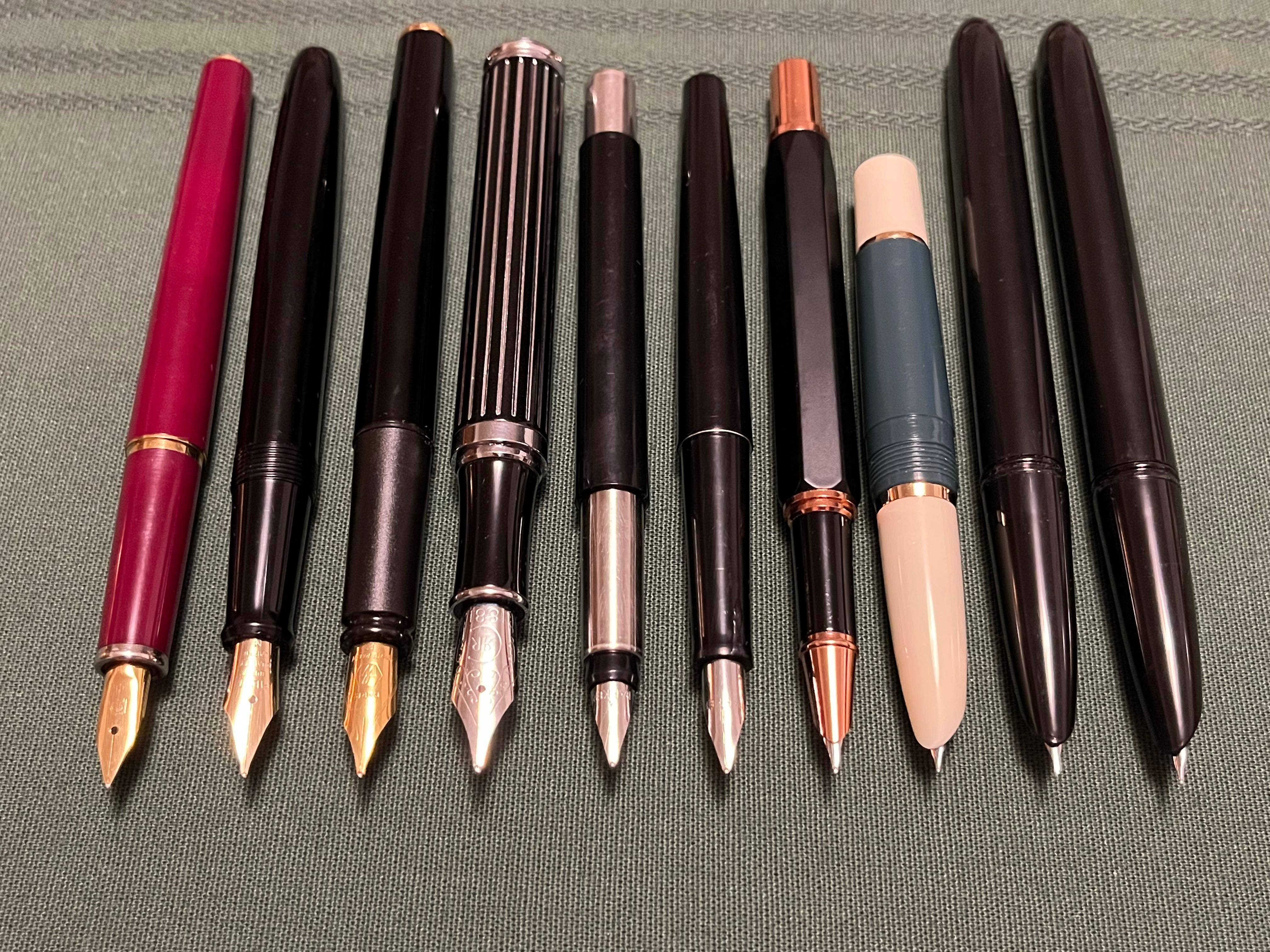 Zestaw 10 piór wiecznych - Platinum, Pilot, Waterman, Parker i inne