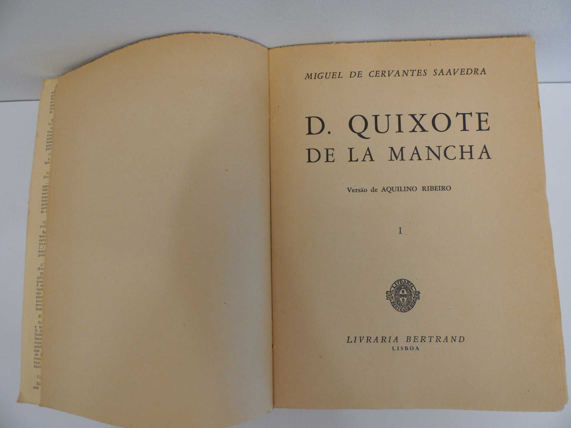 Livro D. Quixote de La Mancha - Versão de Aquilino Ribeiro - 3 Vols.