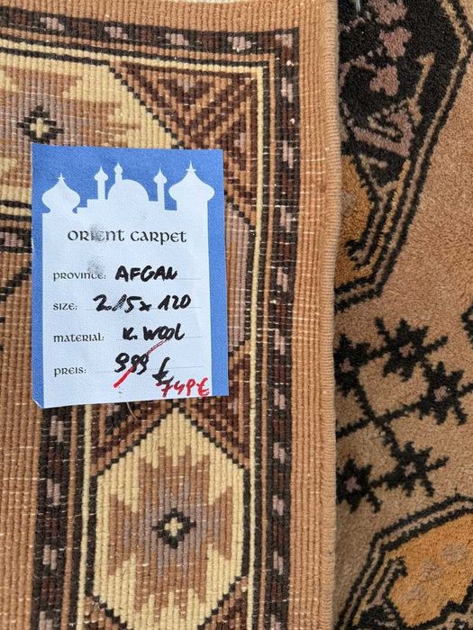 Dywan kaszmirowy r. tkany złoty Afgan Afganistan 210x120 gal.5tyś