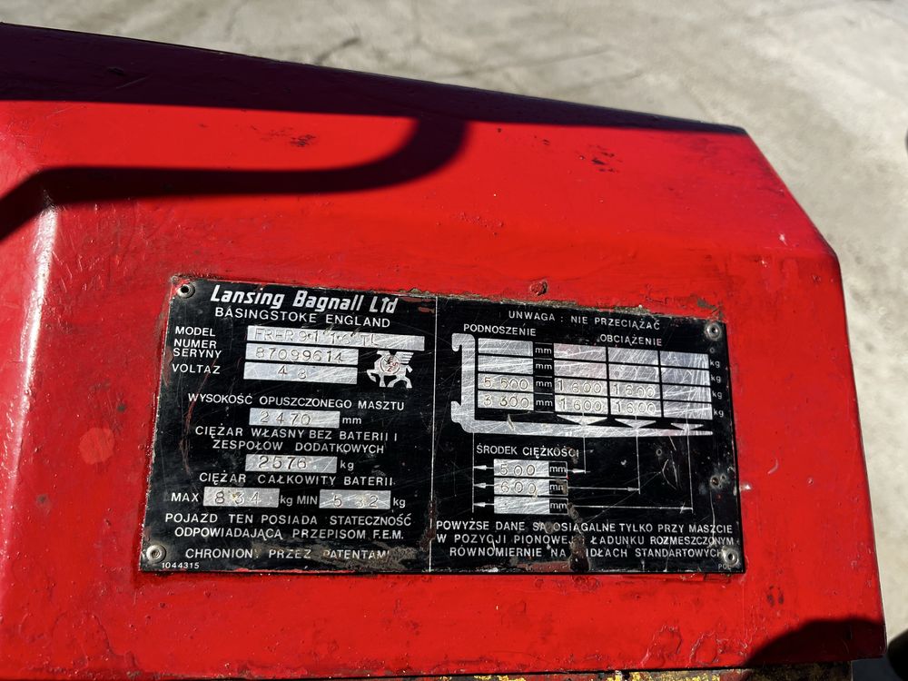 Wózek widłowy elektryczny Lansing FRER 9.1