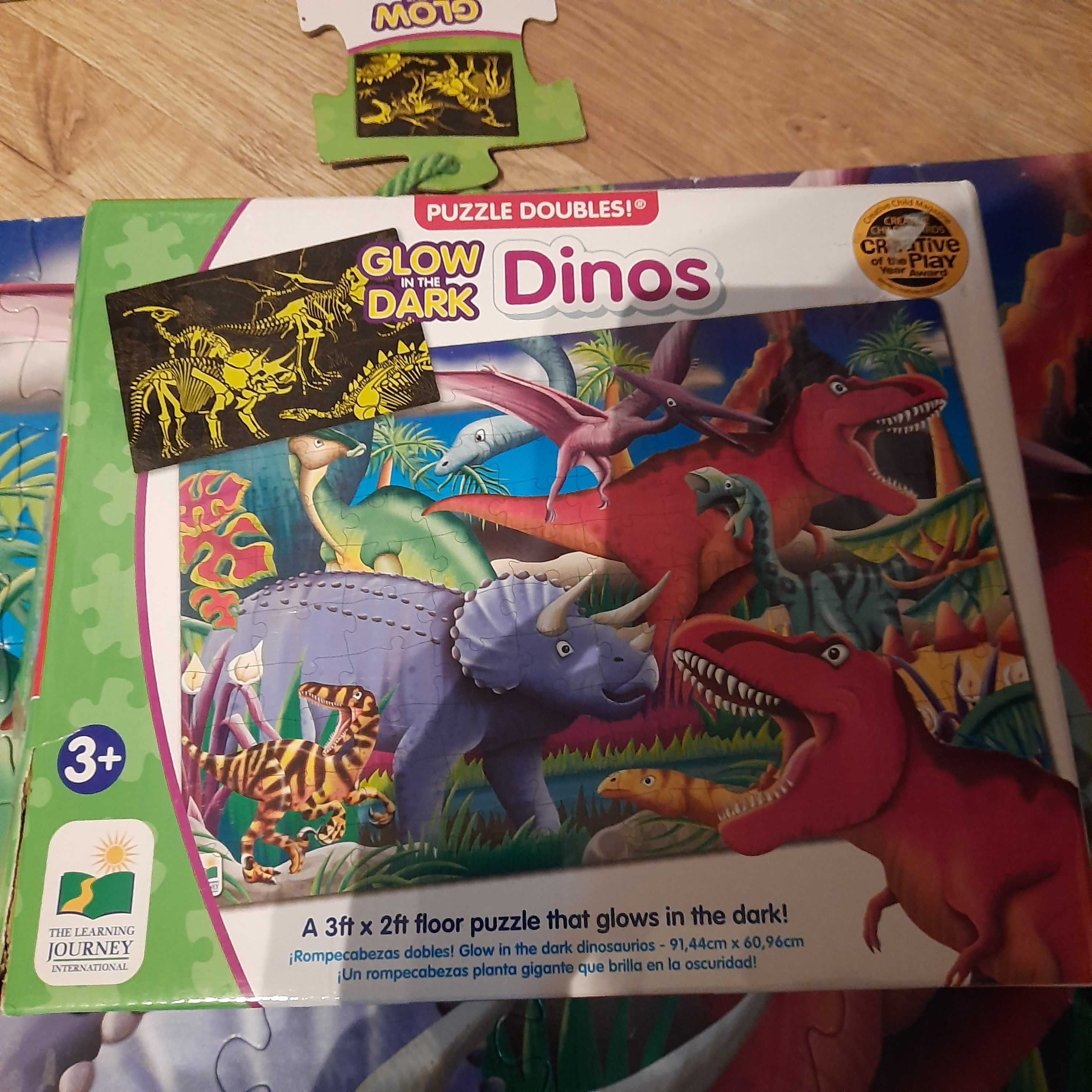 Puzzle mega dinozaury swieci w nocy