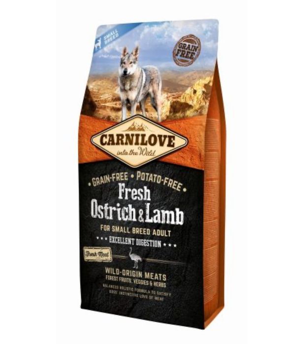 Карнілав 6кг. Carnilove Fresh Ostrich & Lamb for Small Breed Dogs(д/со