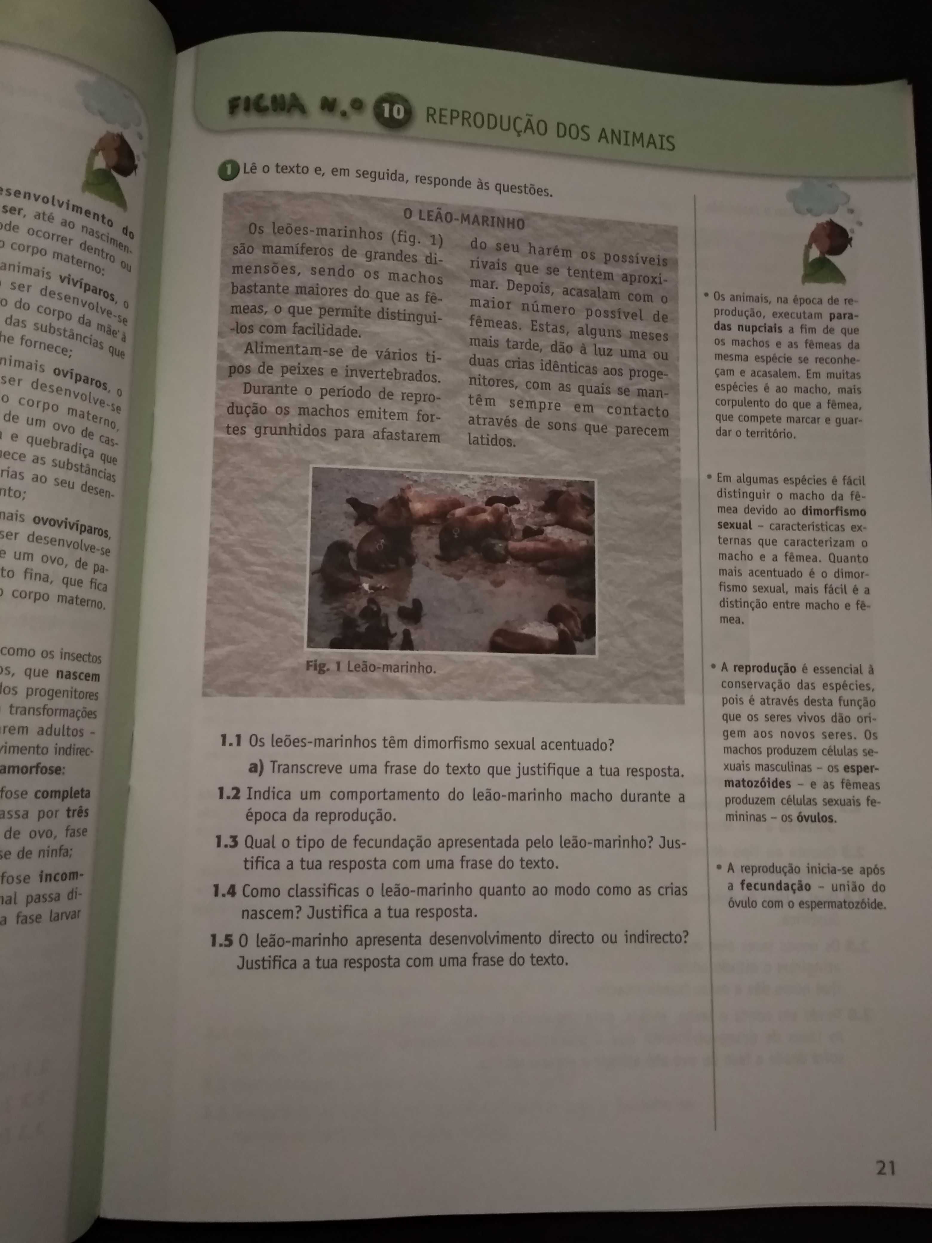 Manual e caderno de atividades Ciências da Natureza 5.º ano