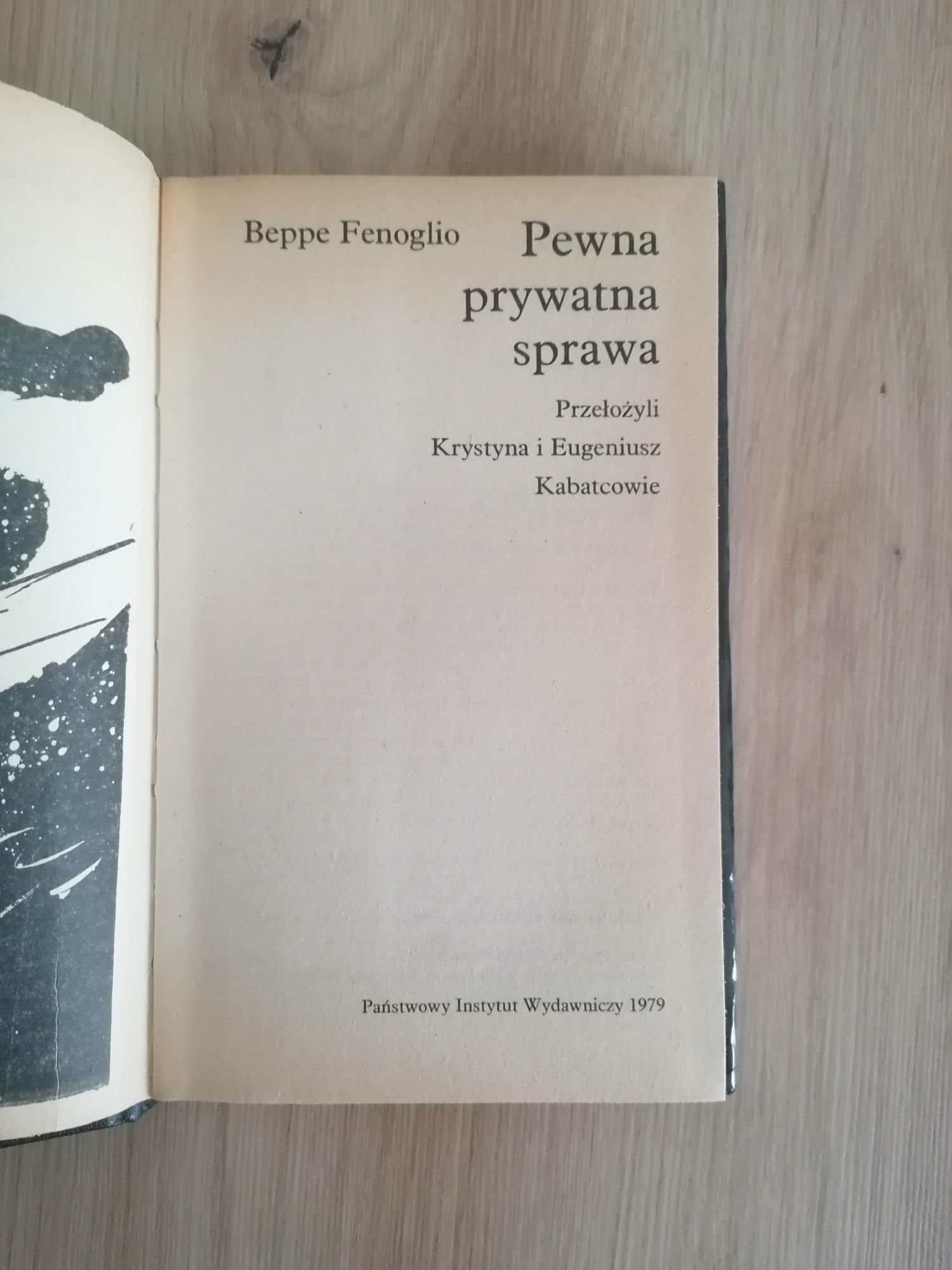 książka Pewna prywatna sprawa Beppe Fenoglio