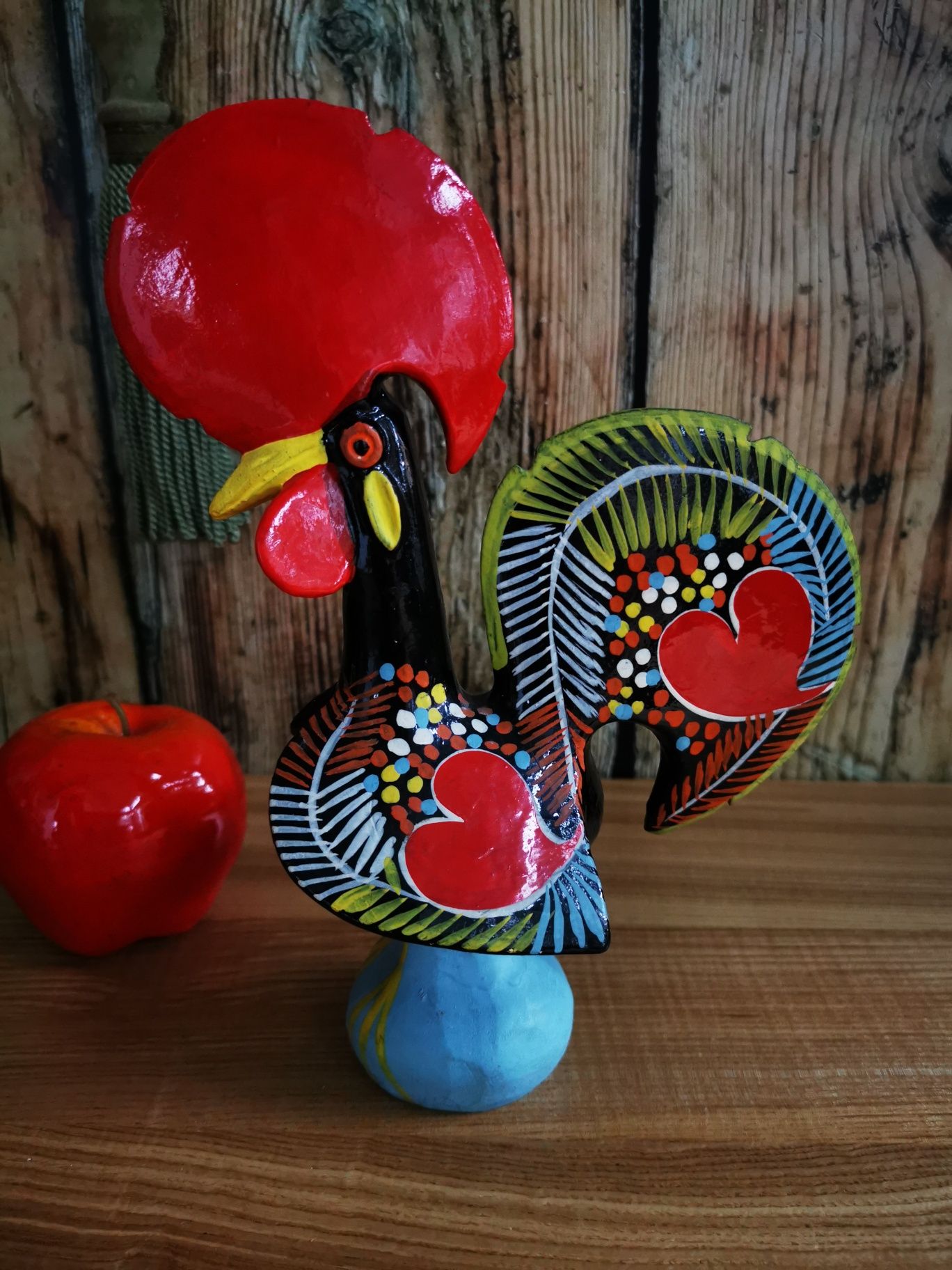 Ręcznie malowany kogut, kogucik z Barcelos, Portugalia, ceramika,