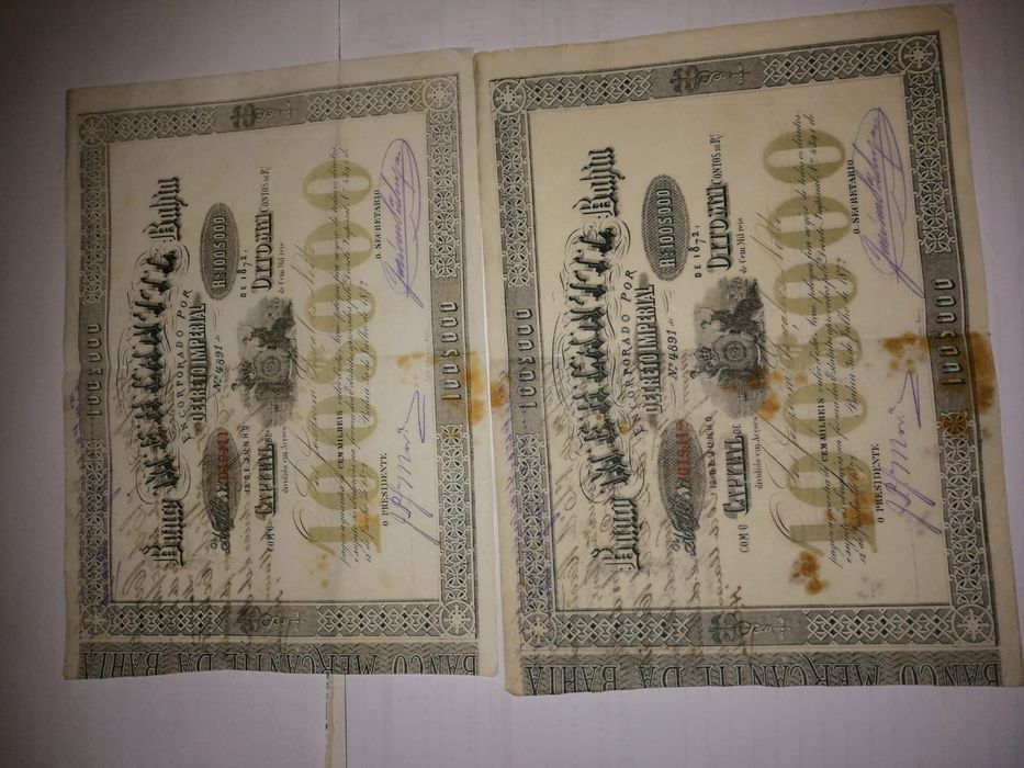 Ações de banco 1872