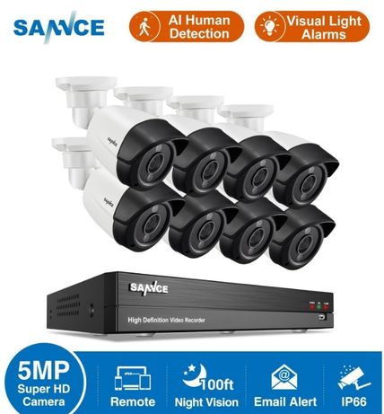 Kit Vídeo Vigilância 8 Cameras • 5MP Exterior • Sistema CCTV • NOVO