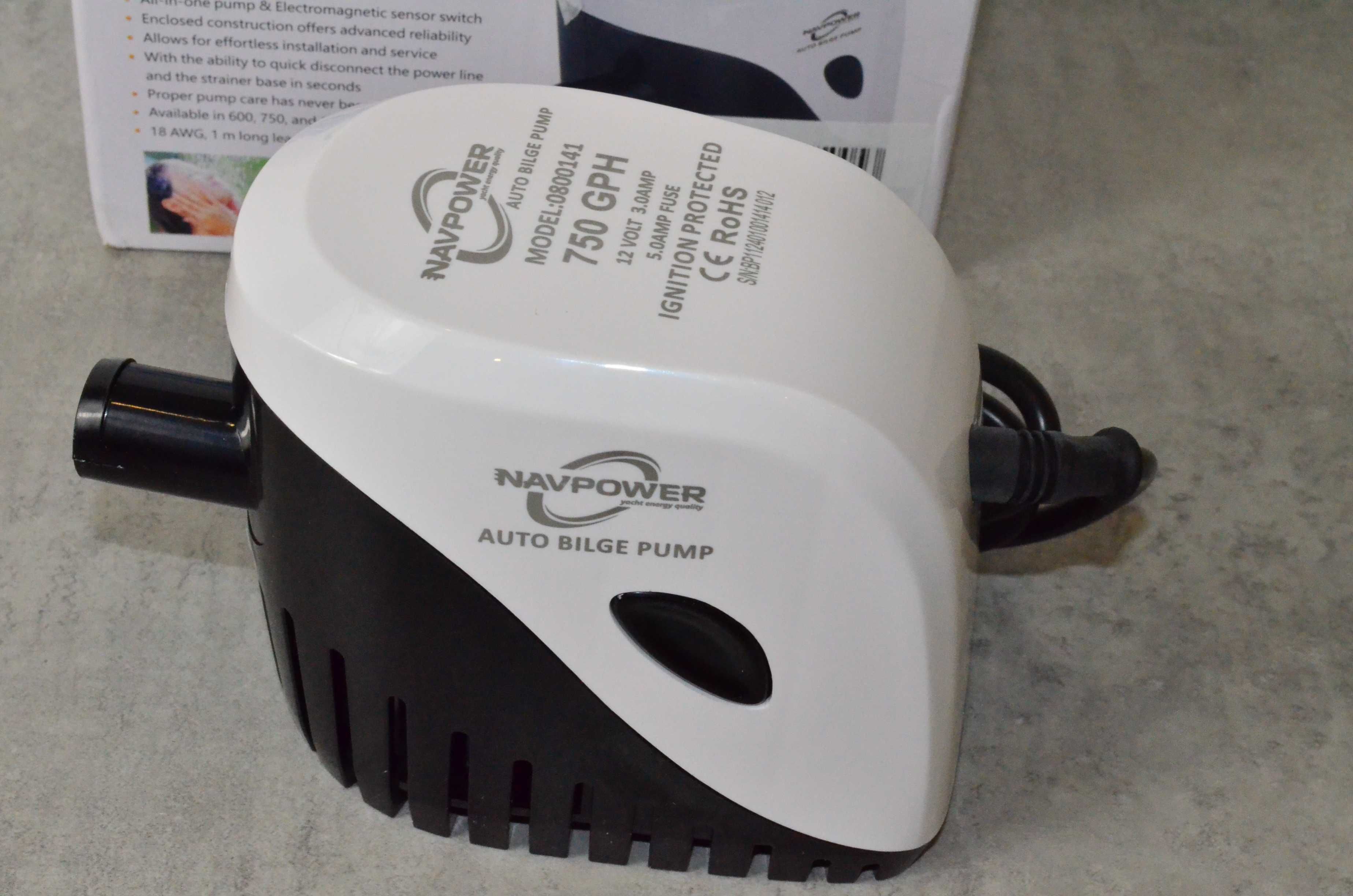 Pompa zęzowa do łodzi, kamperów, basenów (750 GPH 12 V)