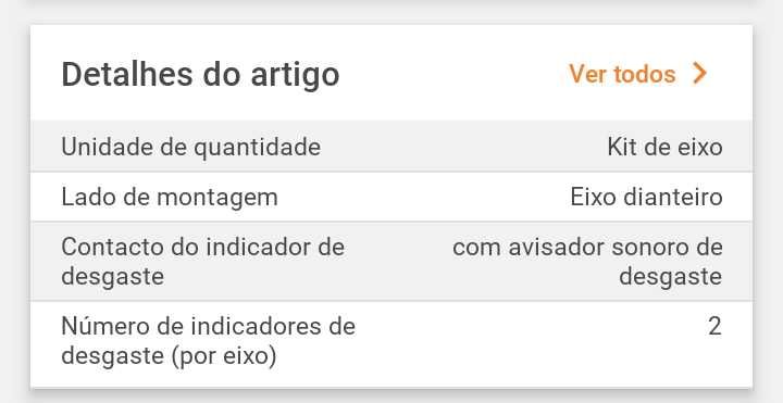 Jogo de pastilhas de travão com avisador sonoro sonoro