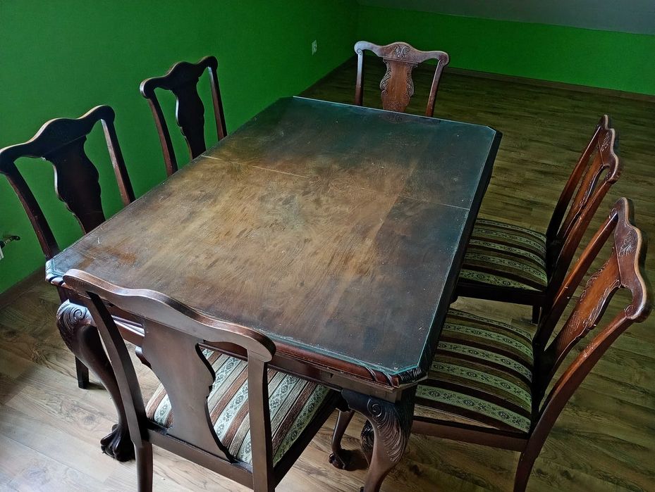 Stół z krzesłami styl Ludwikowski