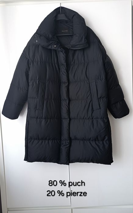Massimo Dutti puchowy płaszcz puch pierze puchowa kurtka długa oversiz