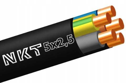 NKT Kabel YKY 3x2,5, 5x2,5 mm2 RE (0,6/1kV) ziemny miedziany NYY-O/J