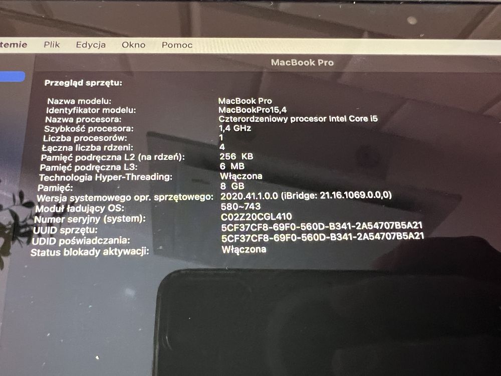 MacBook Pro 13.3” 2019 i5/8gb/250gb ssd