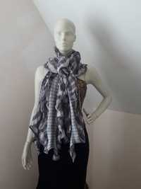 Женский шарф серого цвета, мягкий, легкий шарф.