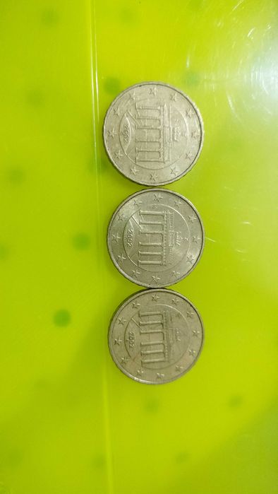 3 Moedas 2002 10 cent euro letras A,D,G Perfeito estado brilhosas.Rara