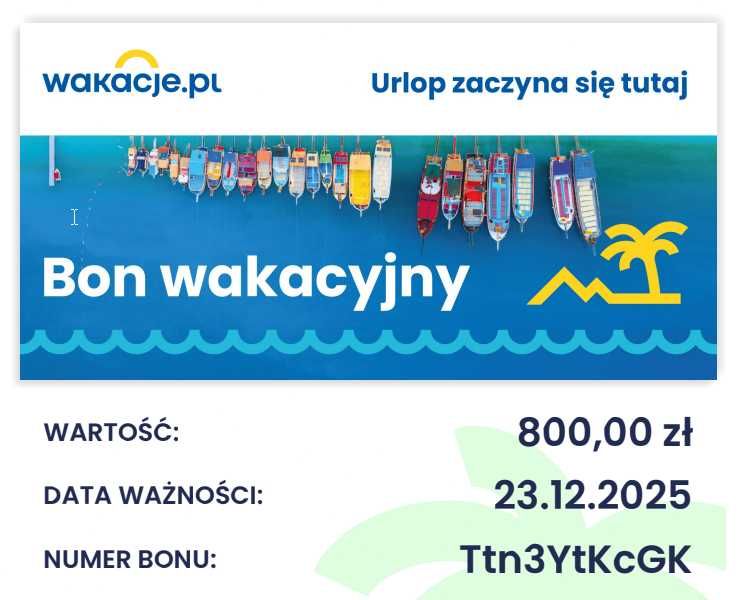 voucher / bon wakacyjny wakacje.pl