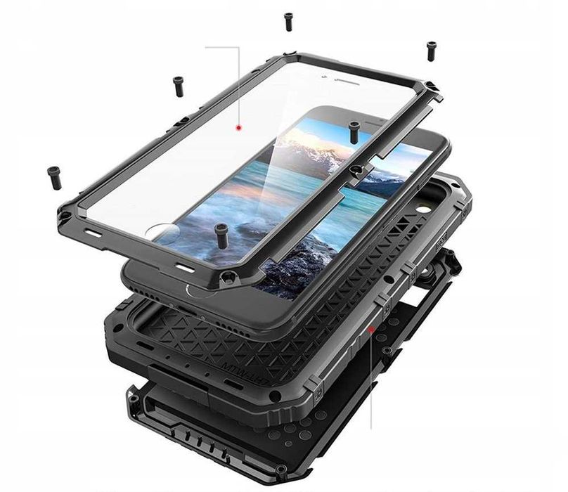 Beeasy etui wodoodporne do iPhone 7 / 8 / SE 2020 / 2022 IP68 metal