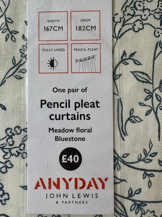 Zasłony angielskie komplet John Lewis