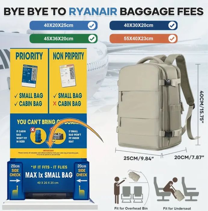 Дорожный рюкзак (сумка, ручна кладь, ручна поклажа)