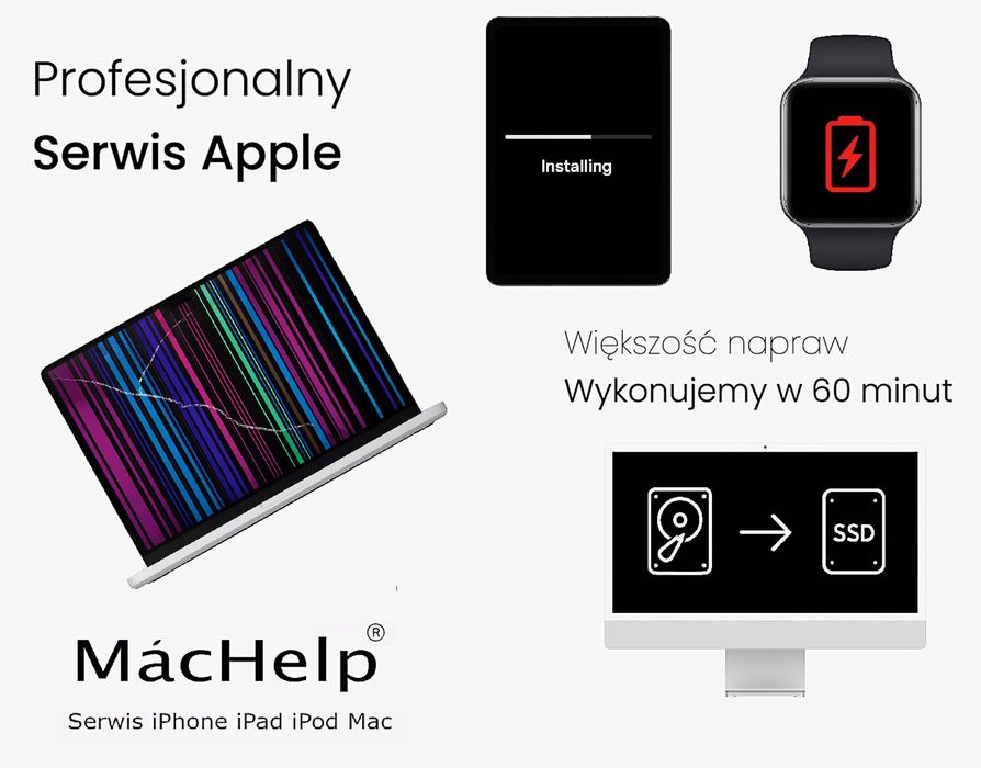 Niezależny Serwis Sprzętu Apple iPhone, iPad, MacBook, iMac, Watch