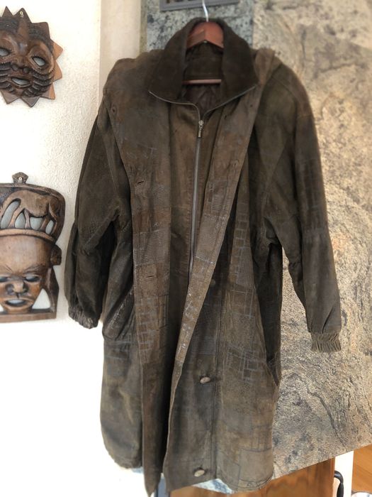 Skórzana parka oversize brązowa UNIKAT