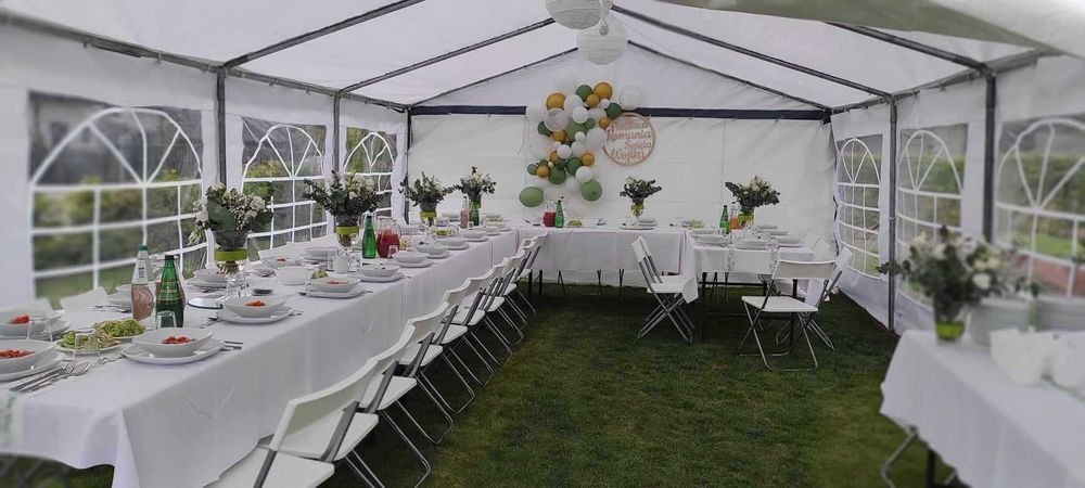Namioty Wypożyczalnia wynajem namiotów imprezowych zastawy stołowej