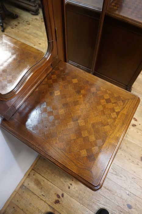 STARA TOALETKA LUSTRO z szafkami uchylne lustra fazowane