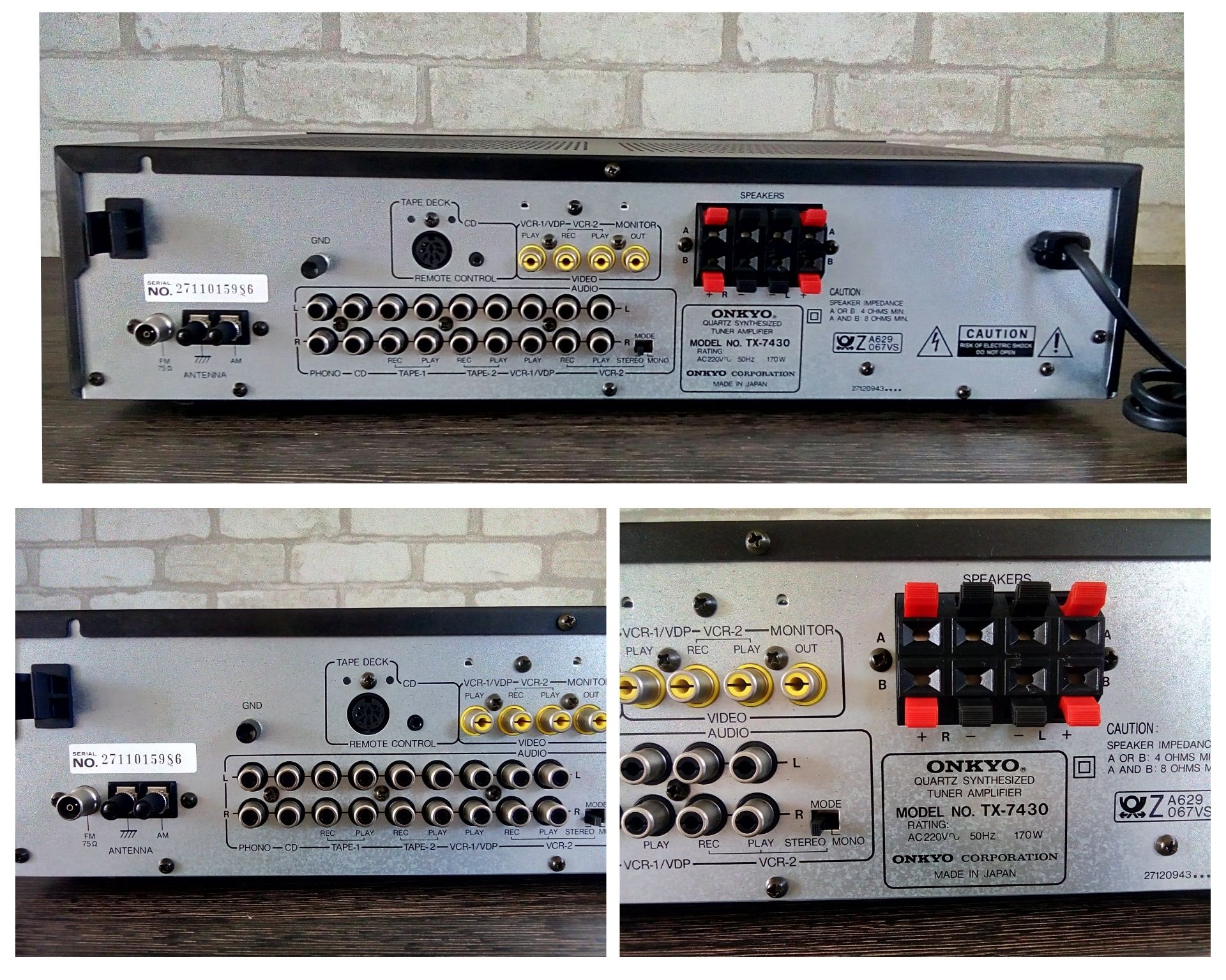 Onkyo TX-7430 Quartz Synthesized Tuner Amplifier 1987