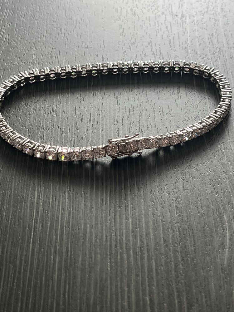 Biżuteria Tenisowy łańcuch 3mm 4mm cyrkonia moissanit