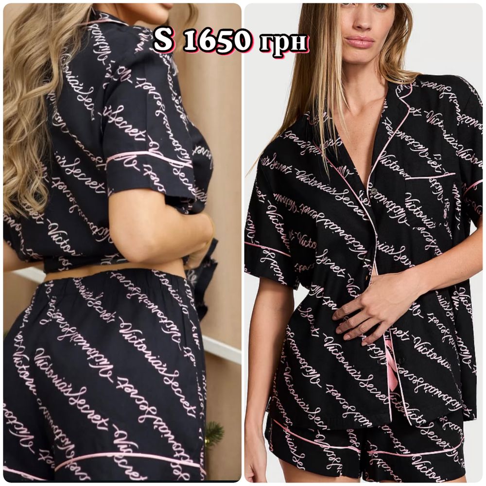 Victoria's Secret піжама XS,S,M фланель сатин Вікторія сікрет