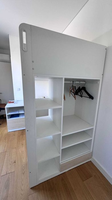 IKEA SMÂSTAD Cabin Bed with wardrobe, desk and drawers.
