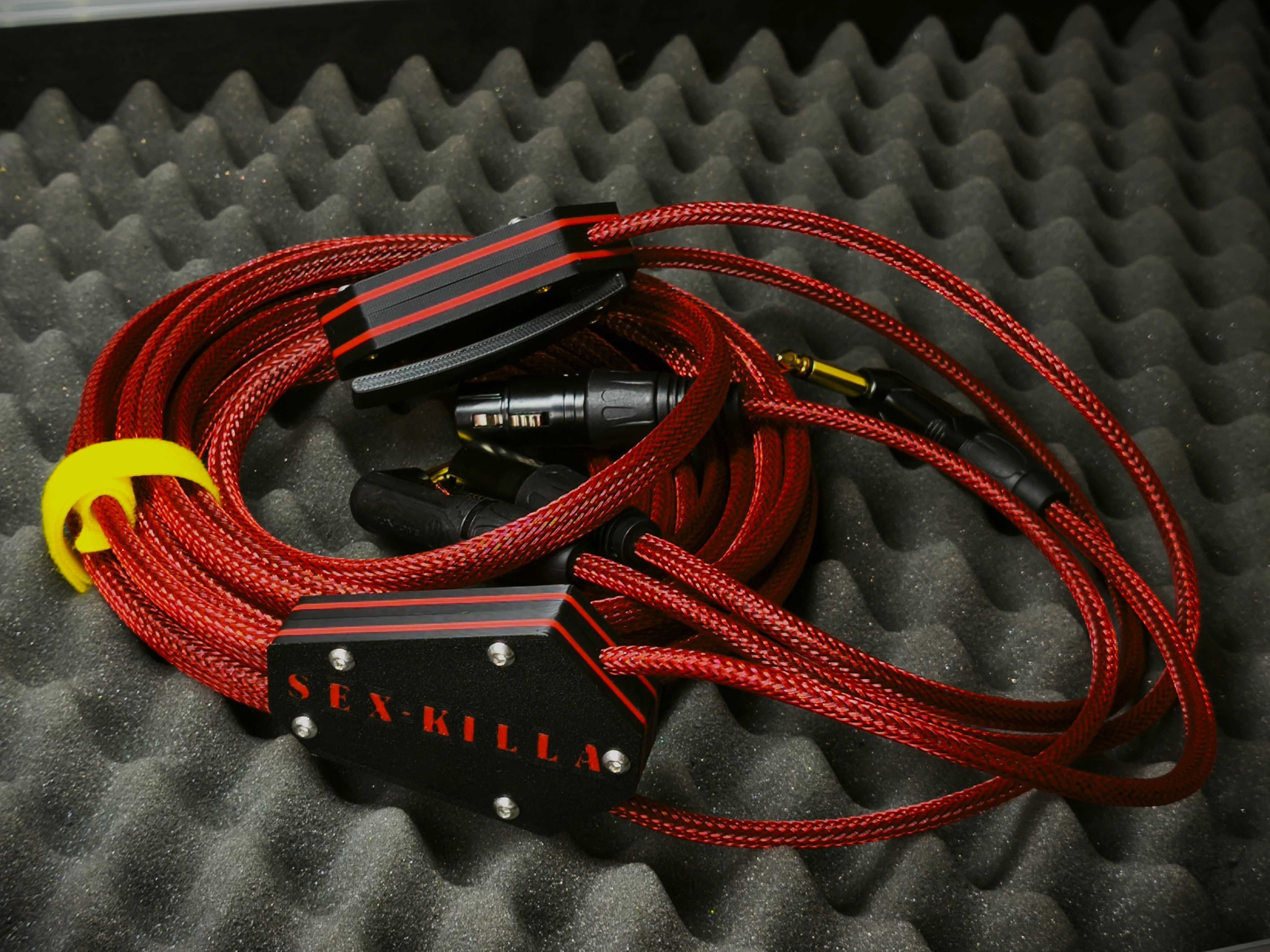 Kabel multicore wieloparowy gitarowy + IEM stereo 5m- czerwony