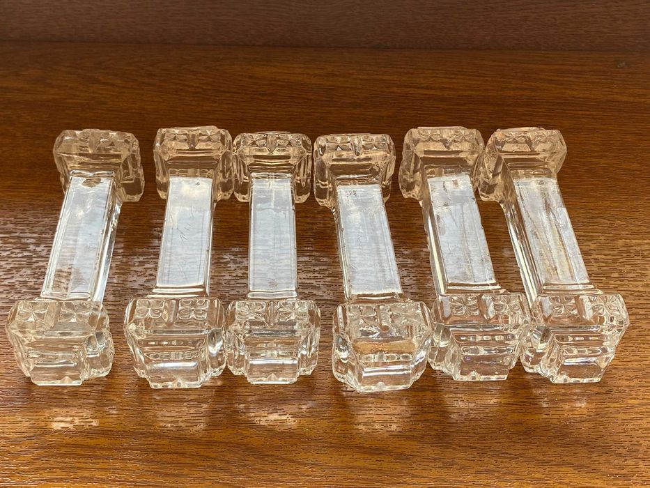 Stare Koziołki Kryształowe Podstawki pod Sztućce Zestaw 6 szt