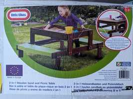 NOWY Drewniany stolik piaskownica do ogrodu dla dziecka Little Tikes