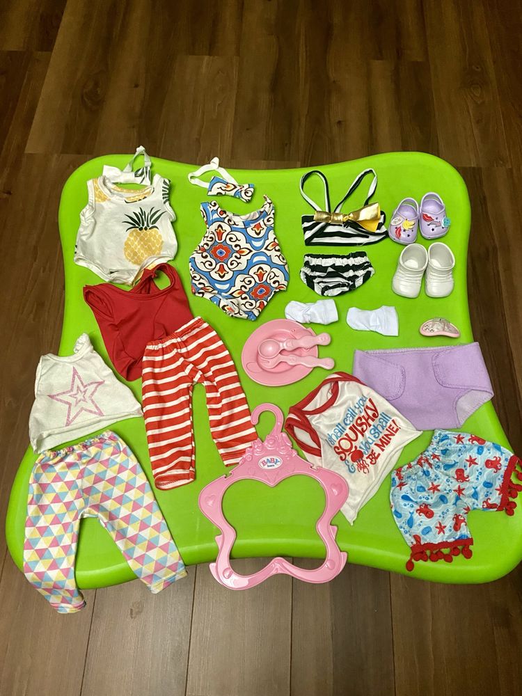 Интерактивная кукла Беби Борн голубые глаза Baby Born + 12 пар ОДЕЖДЫ
